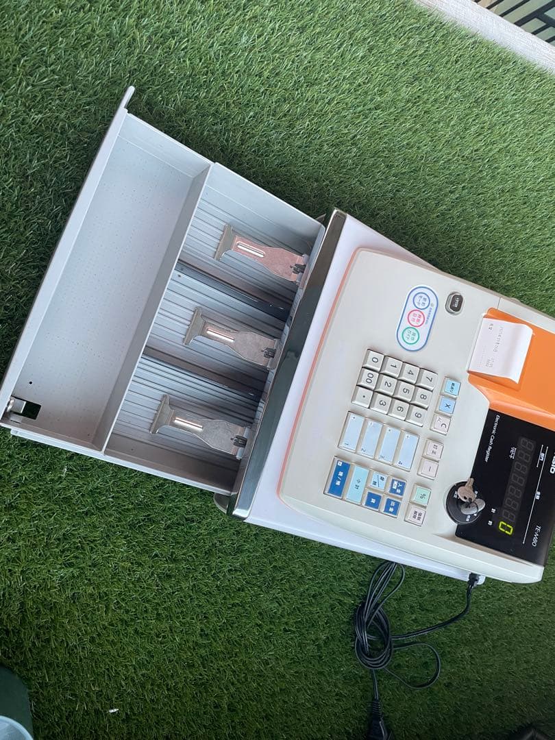 CASIO TE-M80 レジスター ホワイト/オレンジ