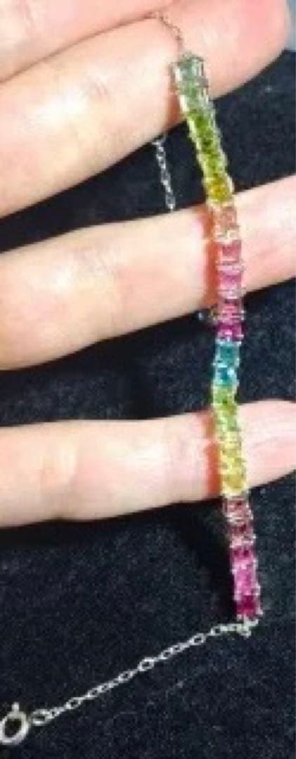 ♡トルマリンレインボーブレスレット♡ハートチャーム