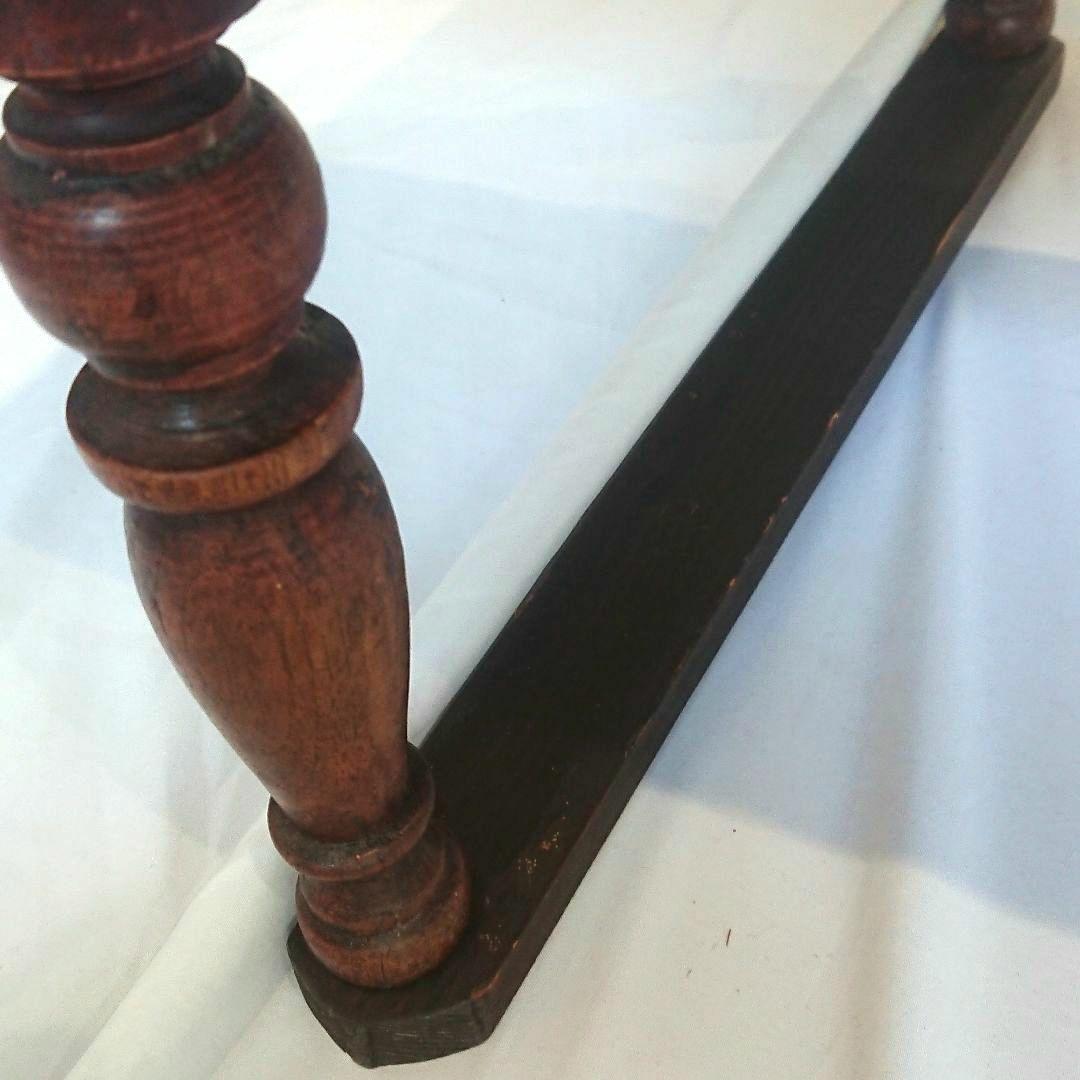 【昭和レトロ】木製文机 ダークブラウン 引き出し２つ アンティーク