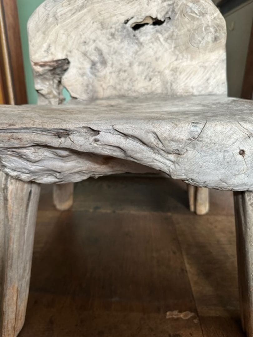 インドネシアチーク古木の臼椅子