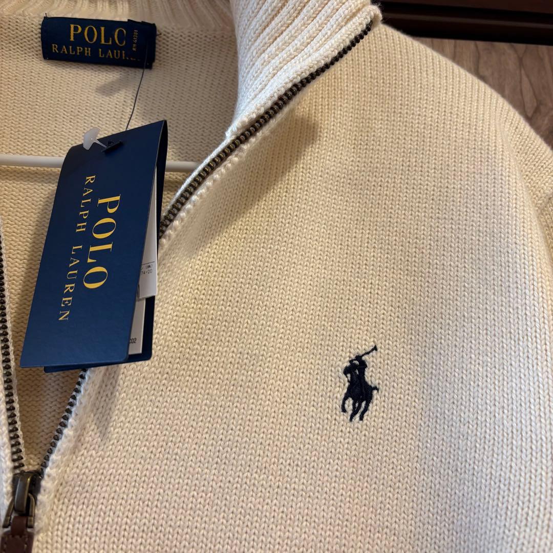 Polo Ralph Lauren ホワイト ジップアップセーター