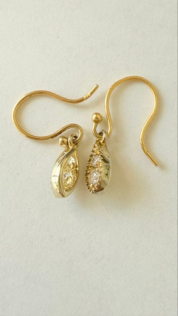 ete K18 S925 ミルグレイン　ピアス