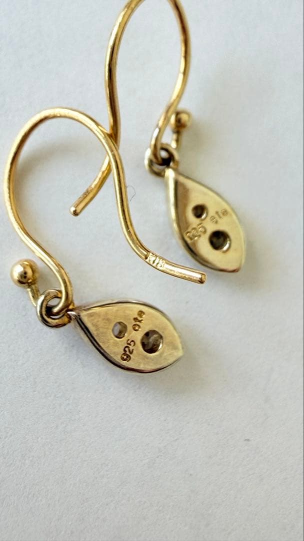 ete K18 S925 ミルグレイン　ピアス