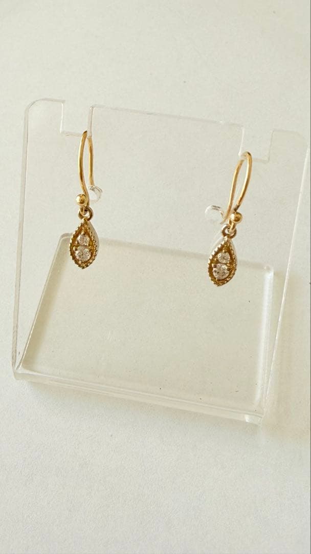 ete K18 S925 ミルグレイン　ピアス