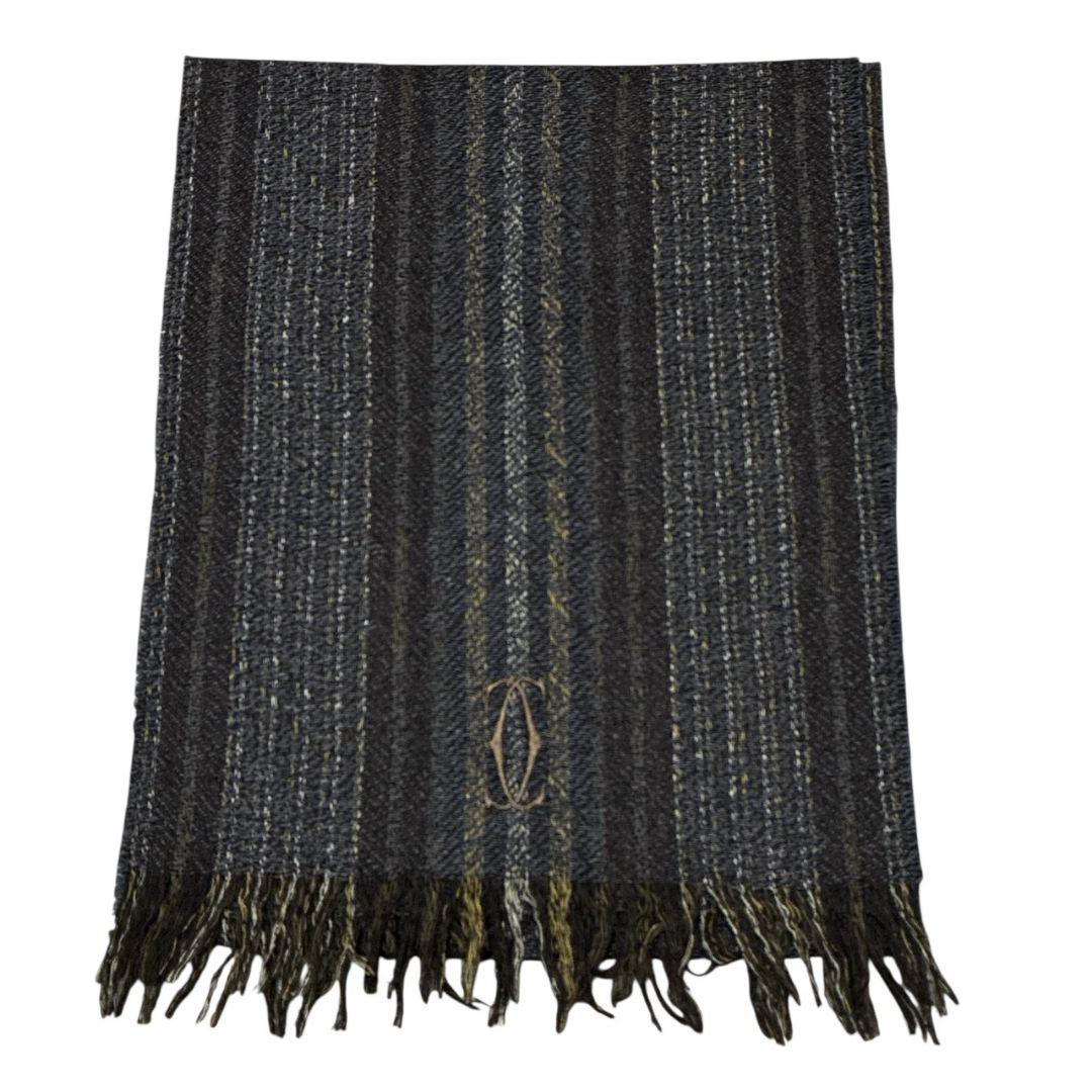 【美品】Cartie カルティエ シルク混 大幅ストール スコットランド製