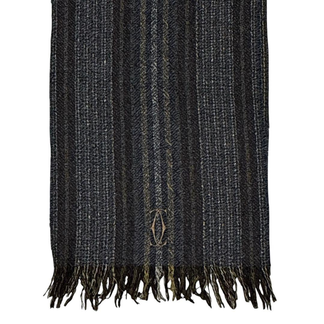 【美品】Cartie カルティエ シルク混 大幅ストール スコットランド製