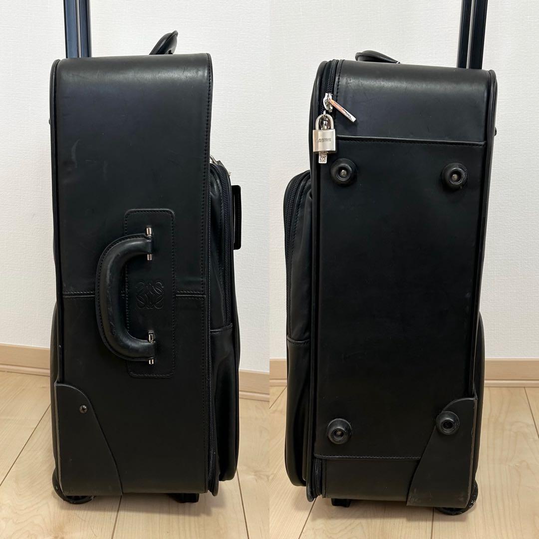 希少✨ ロエベ アナグラム キャリーケース ブラック レザー 大容量
