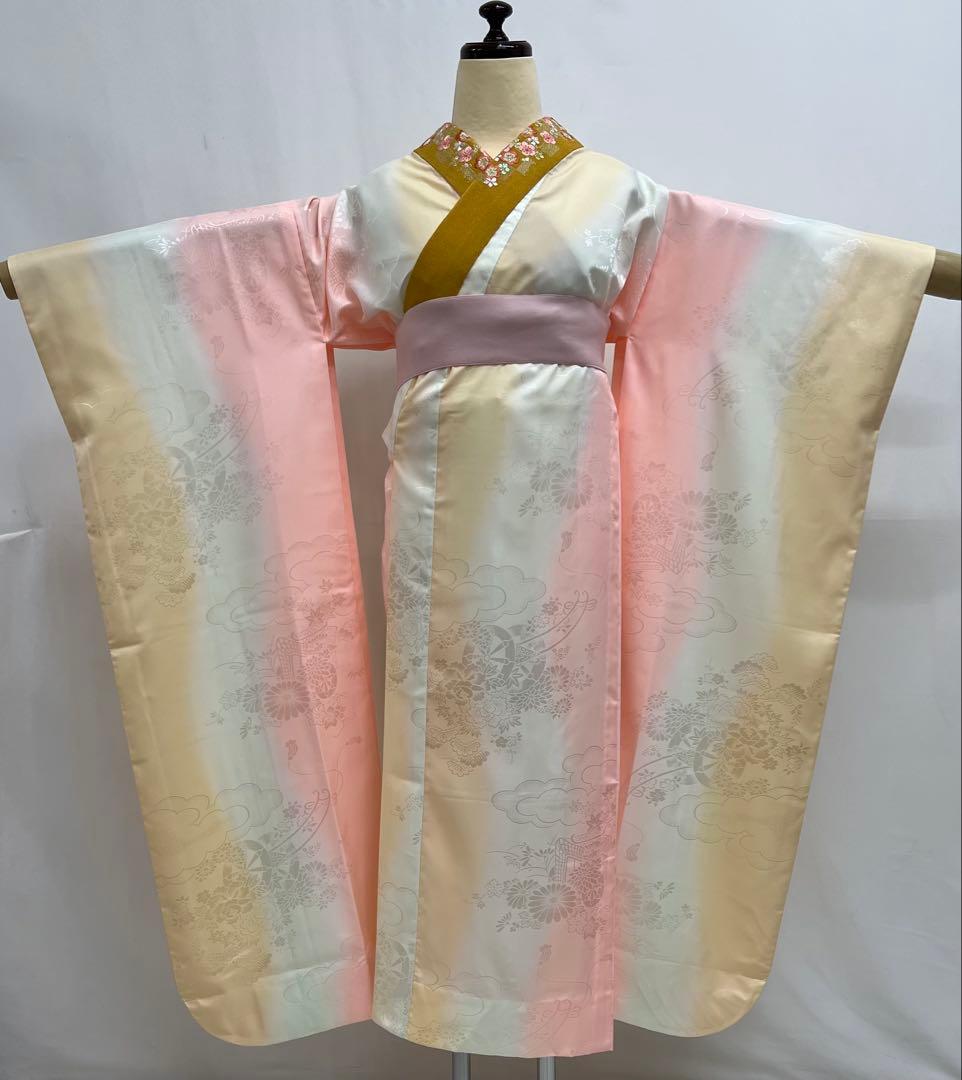 振り袖　フルセット　長襦袢付　赤　成人式　刺繍入り　銀通し　670