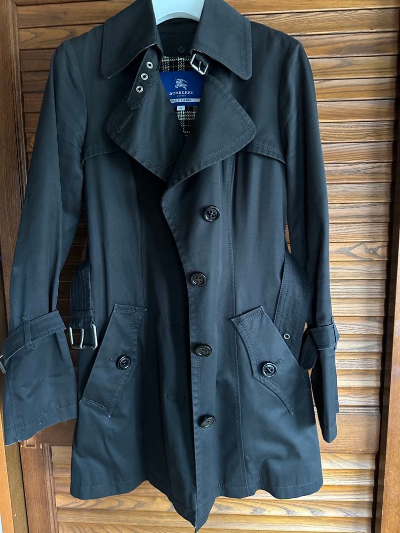 BURBERRY BLUE LABEL ブラック トレンチコート サイズ38 M