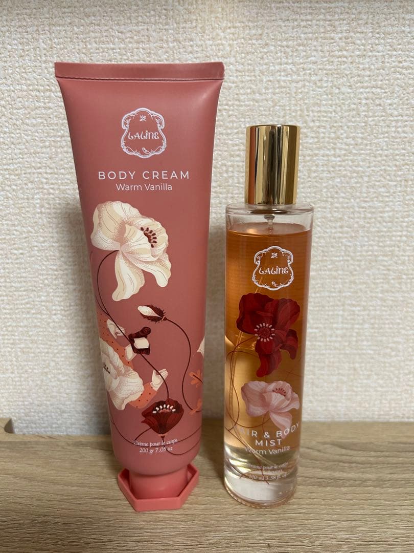 LALINE ラリン ウォームバニラ ヘア&ボディミスト ボディクリーム セット