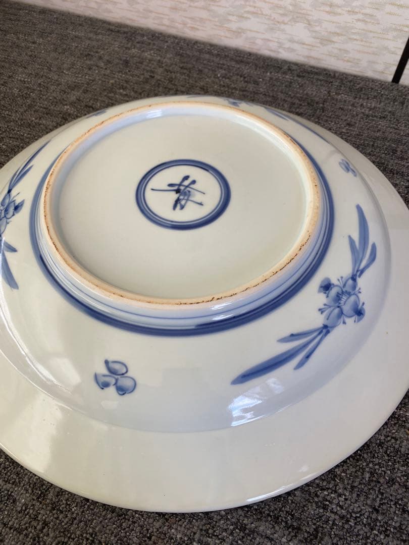 砥部焼　梅山窯　飾り皿　大皿　染付