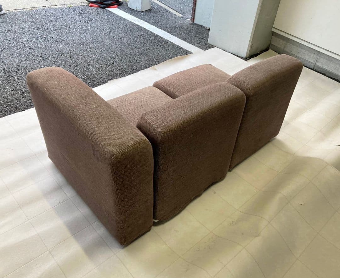 無印良品　ユニットソファ　アーム付き　ファブリック