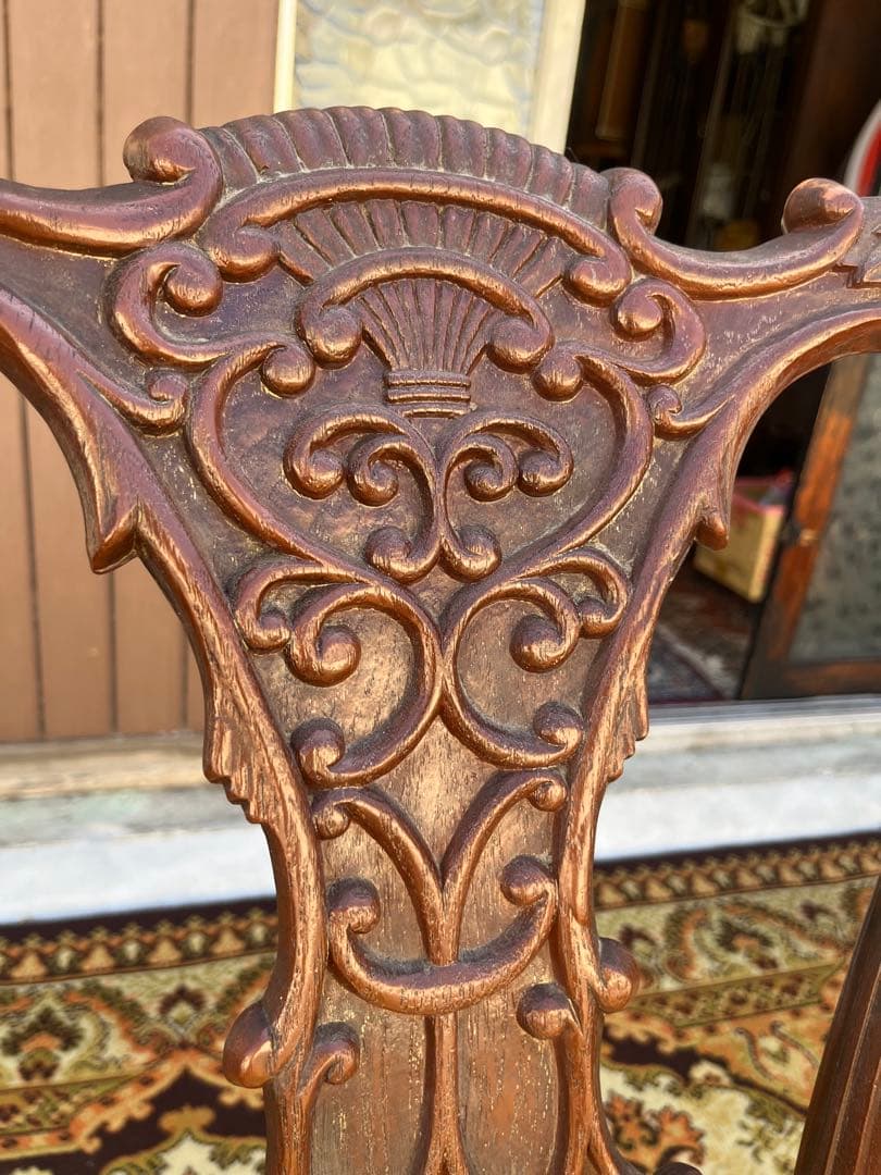 希少 フランスベッド 椅子 アンティーク チェア 猫脚 インテリア ビンテージ