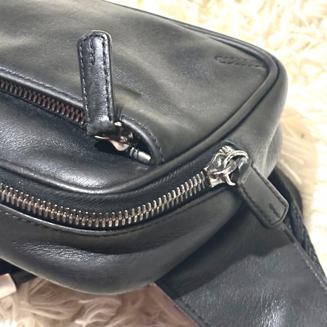 美品　COACH　ボディバッグ　ショルダーバッグ　ボディバッグ　レザー　ブラック