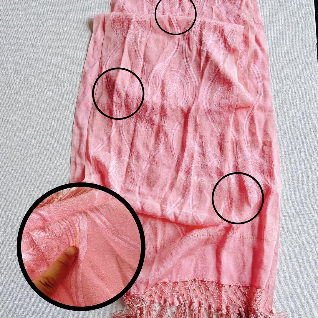 セット　七五三７歳女の子　着物＆帯＆長襦袢＆小物　オレンジ　花御所車　牡丹　鶴