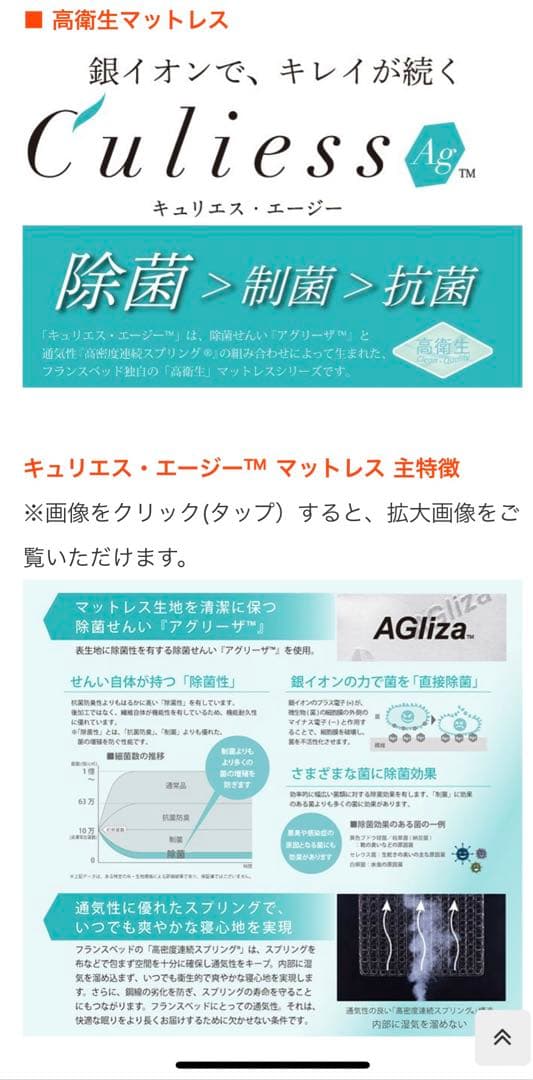 【良品】フランスベッド　Ag-BAE-PW-ロイヤル　シングル