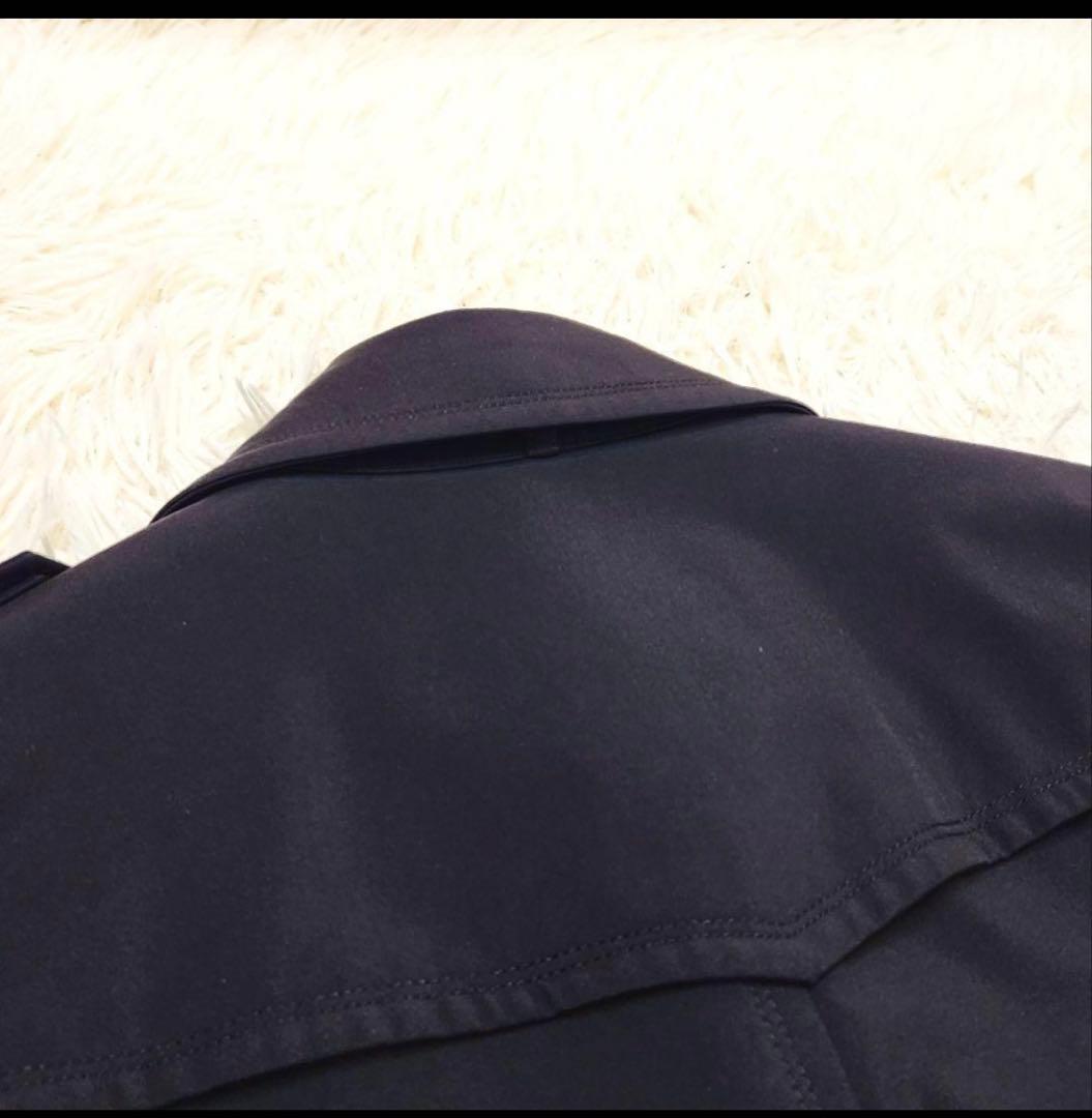 バーバリーブラックレーベル ダブル トレンチコート ノバチェック ブラック