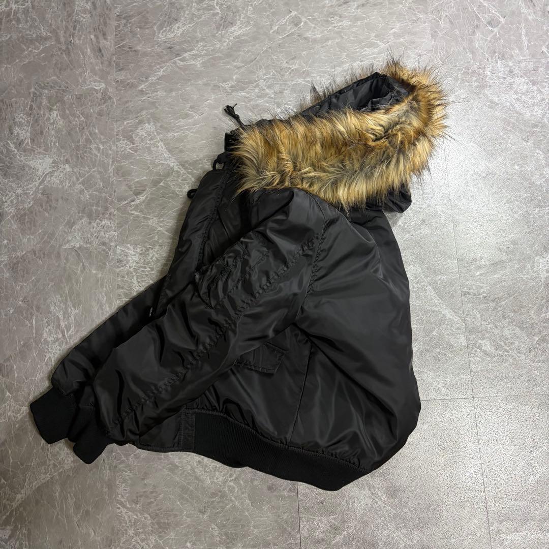 y2k 00s archive フライトジャケット　ファー　短丈　ブラック