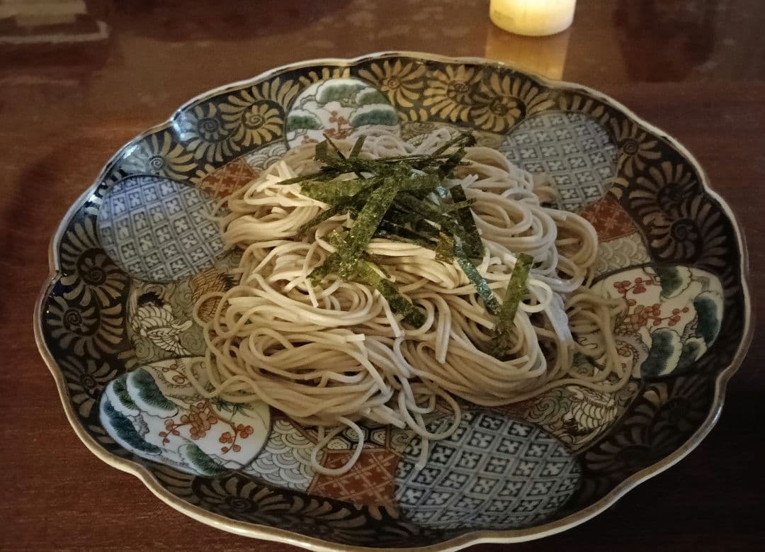 骨董｜古伊万里 江戸後期 色絵✕染付 ［ 八寸皿］