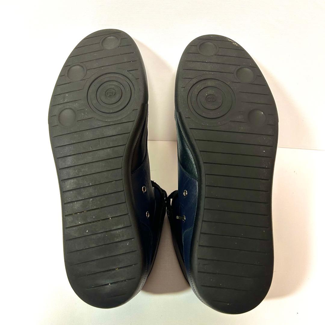 箱付き✨ディオールオム スニーカー ハイカット レザー ネイビー×ブラック