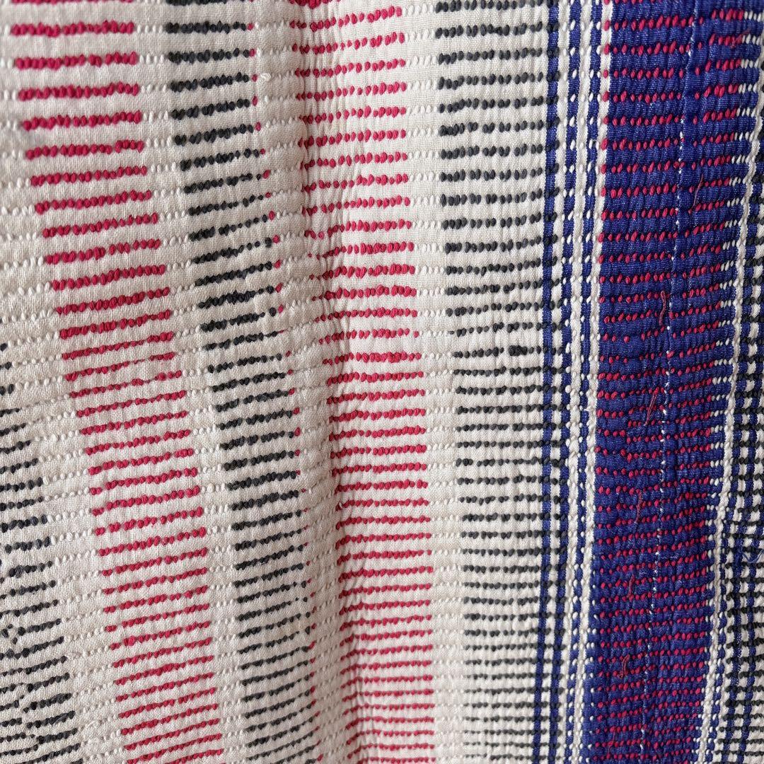 未使用＊ヴィンテージラリーキルト　ボーダーステッチ　マルチカバーカンタキルト