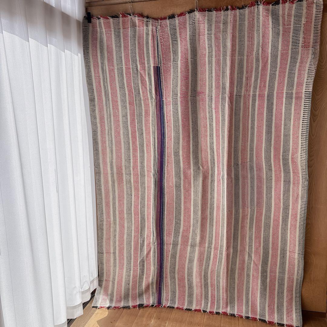 未使用＊ヴィンテージラリーキルト　ボーダーステッチ　マルチカバーカンタキルト