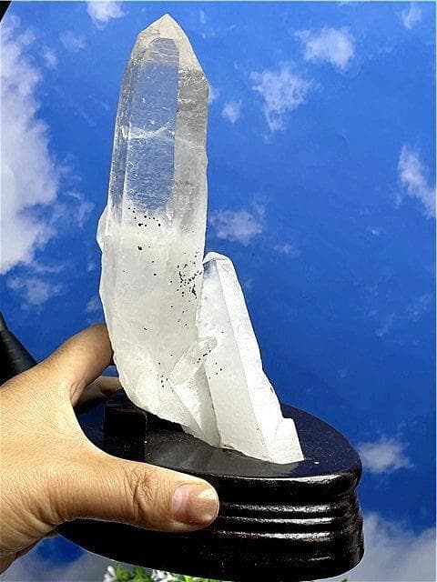 ◆超強いパワー(藍針入り)天然水晶クラスターB88B6/202B76A