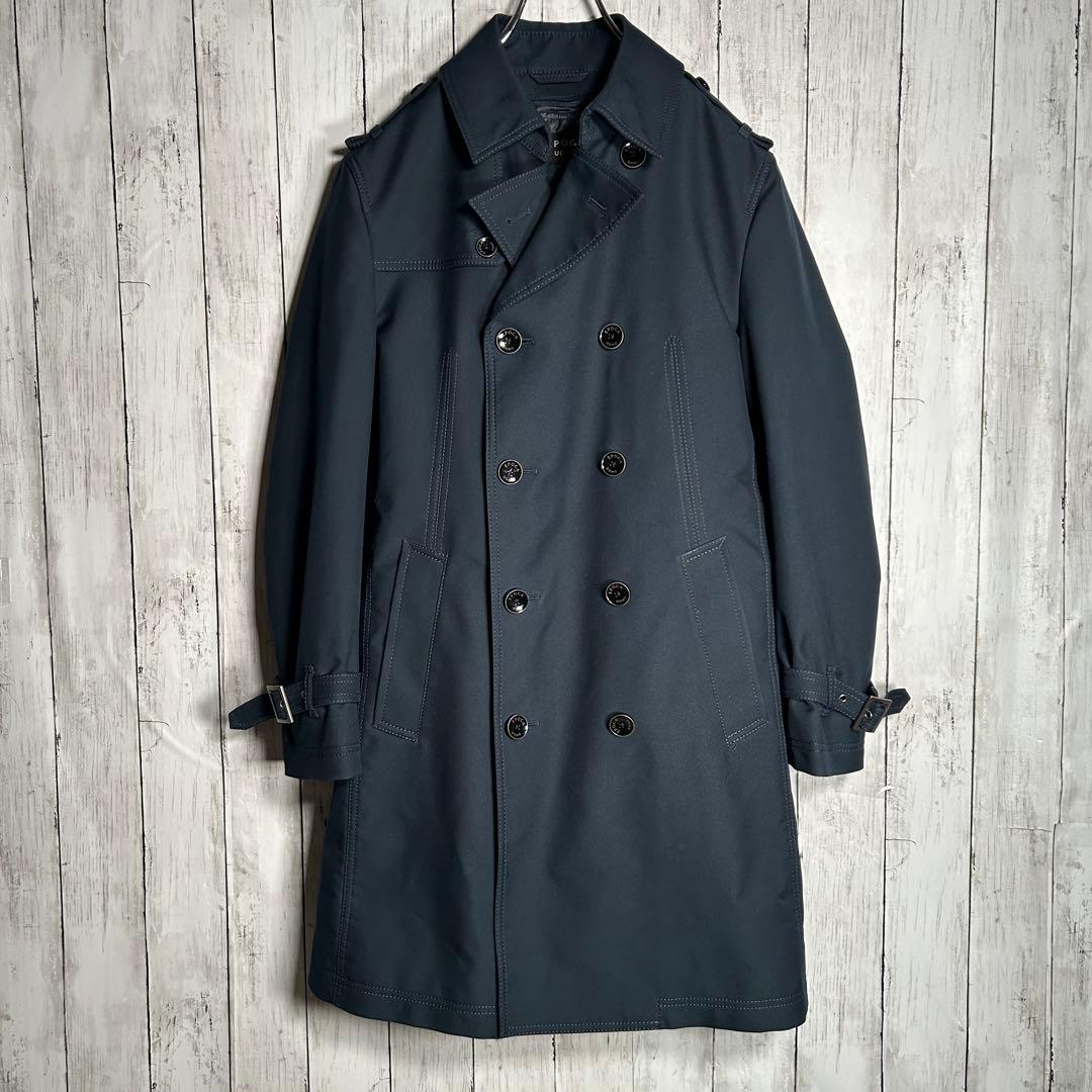 エポカウォモ トレンチコート ダブルブレスト ネイビー【M】ライナー付 三陽商会