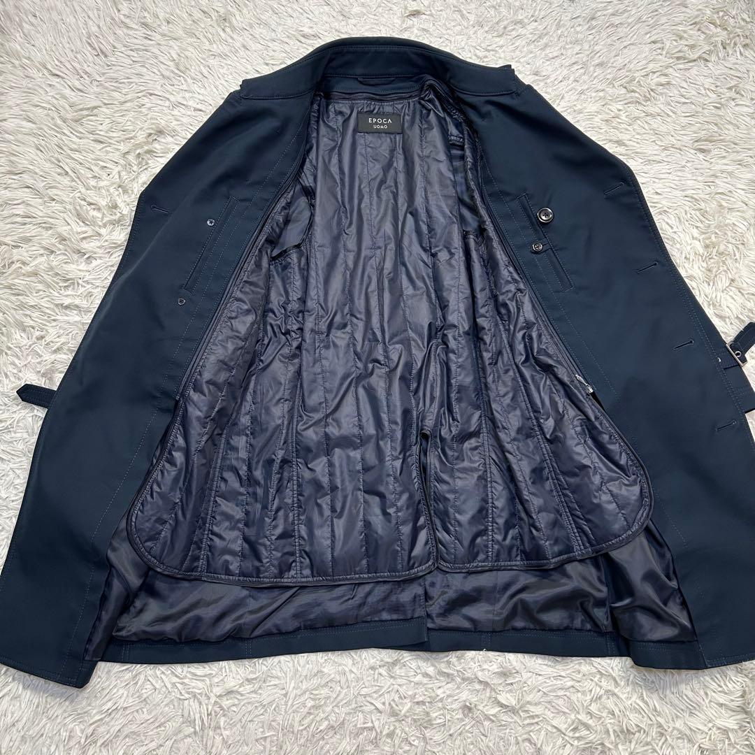 エポカウォモ トレンチコート ダブルブレスト ネイビー【M】ライナー付 三陽商会