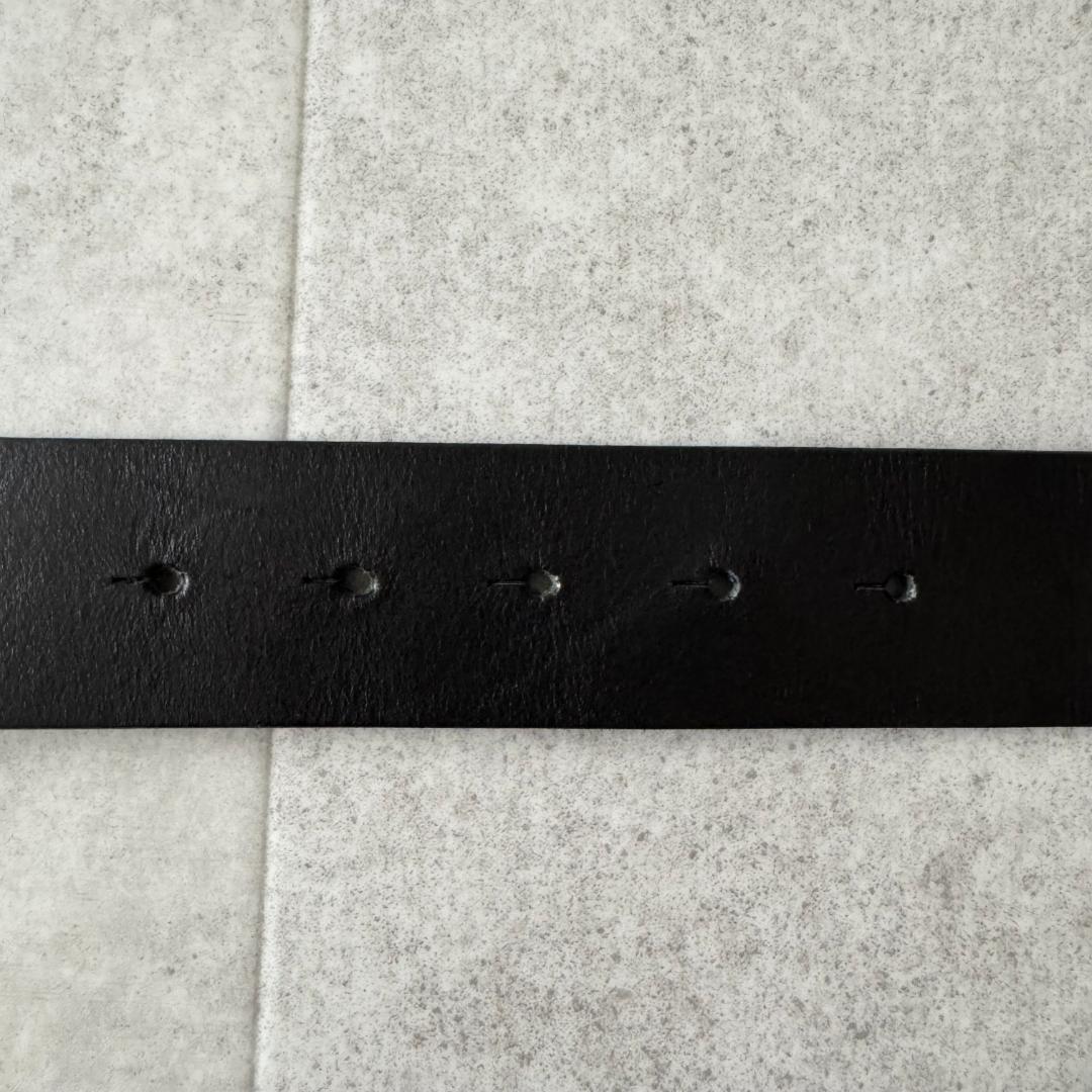 ディーゼル　ベルト　Dロゴ　大きいサイズ　95/38　黒　レザー　シルバー金具