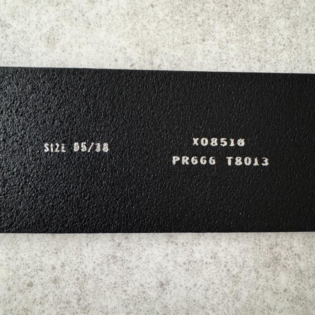 ディーゼル　ベルト　Dロゴ　大きいサイズ　95/38　黒　レザー　シルバー金具