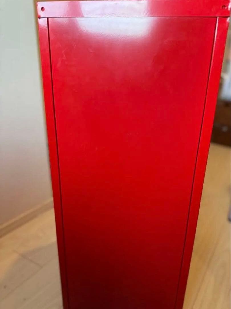 <廃盤>赤 レッド IKEA ヘルメル引き出しユニット　キャスターなし