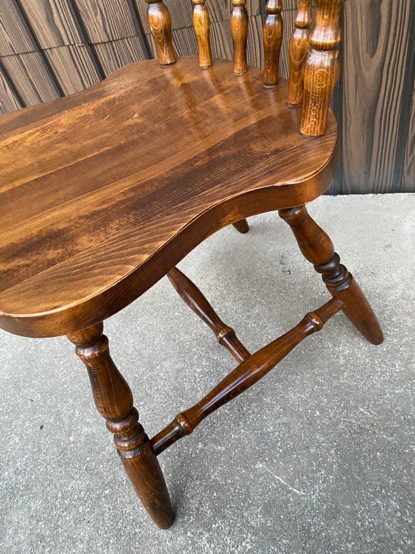 木製　ダイニングチェア　カシワ　飛騨家具　ウィンザーチェア　ヴィンテージ