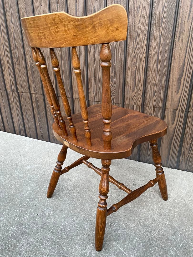 木製　ダイニングチェア　カシワ　飛騨家具　ウィンザーチェア　ヴィンテージ