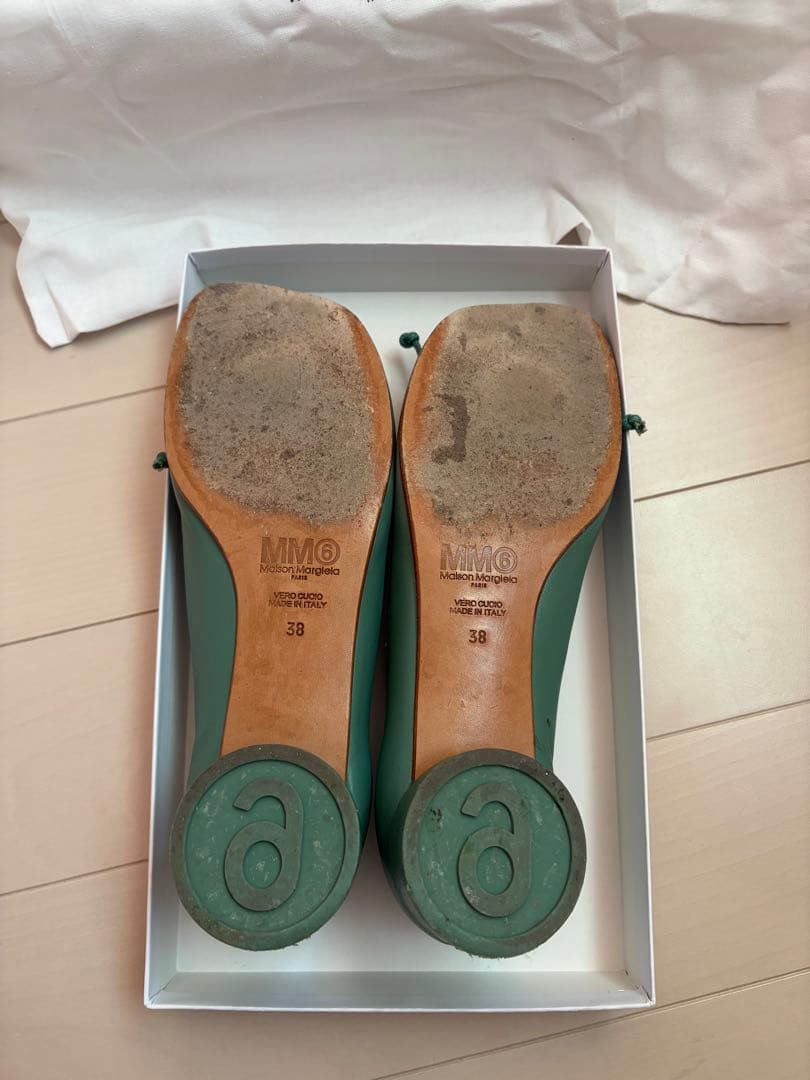 MM6 緑色 バレエシューズ 38