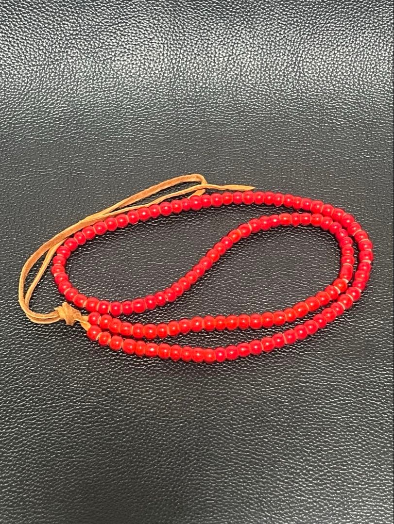 【H】goro's ゴローズ　ホワイトハーツ一連　赤ビーズ