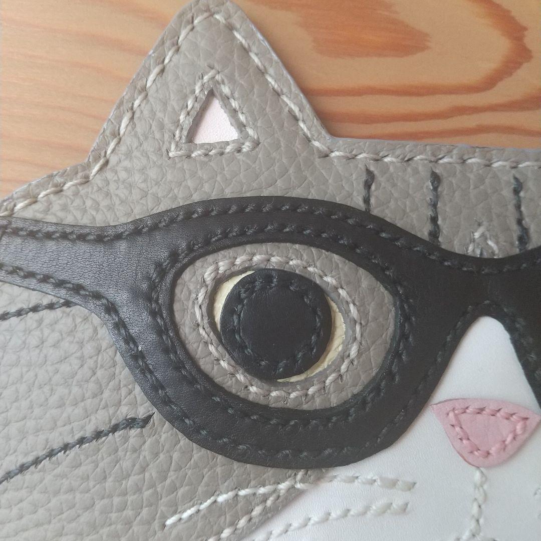 猫のメガネケース K.TAMAO作 全て手縫いのハンドメイド 姫路レザー