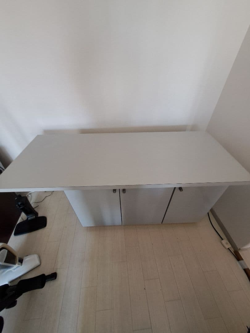 ホワイトグレー キッチンカウンター 収納付き