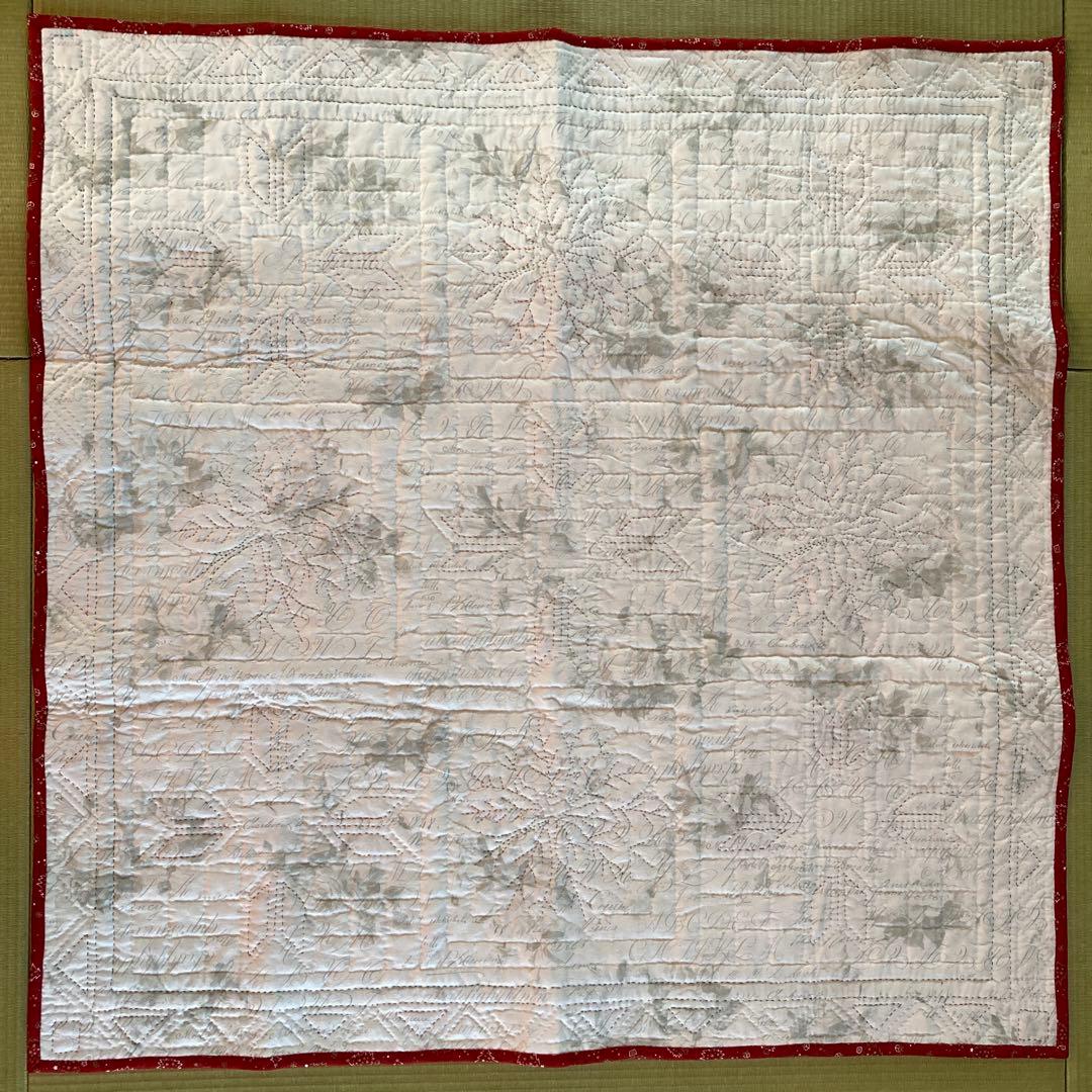 パッチワーク　タペストリー　クリスマス　ポインセチア　ハンドメイド