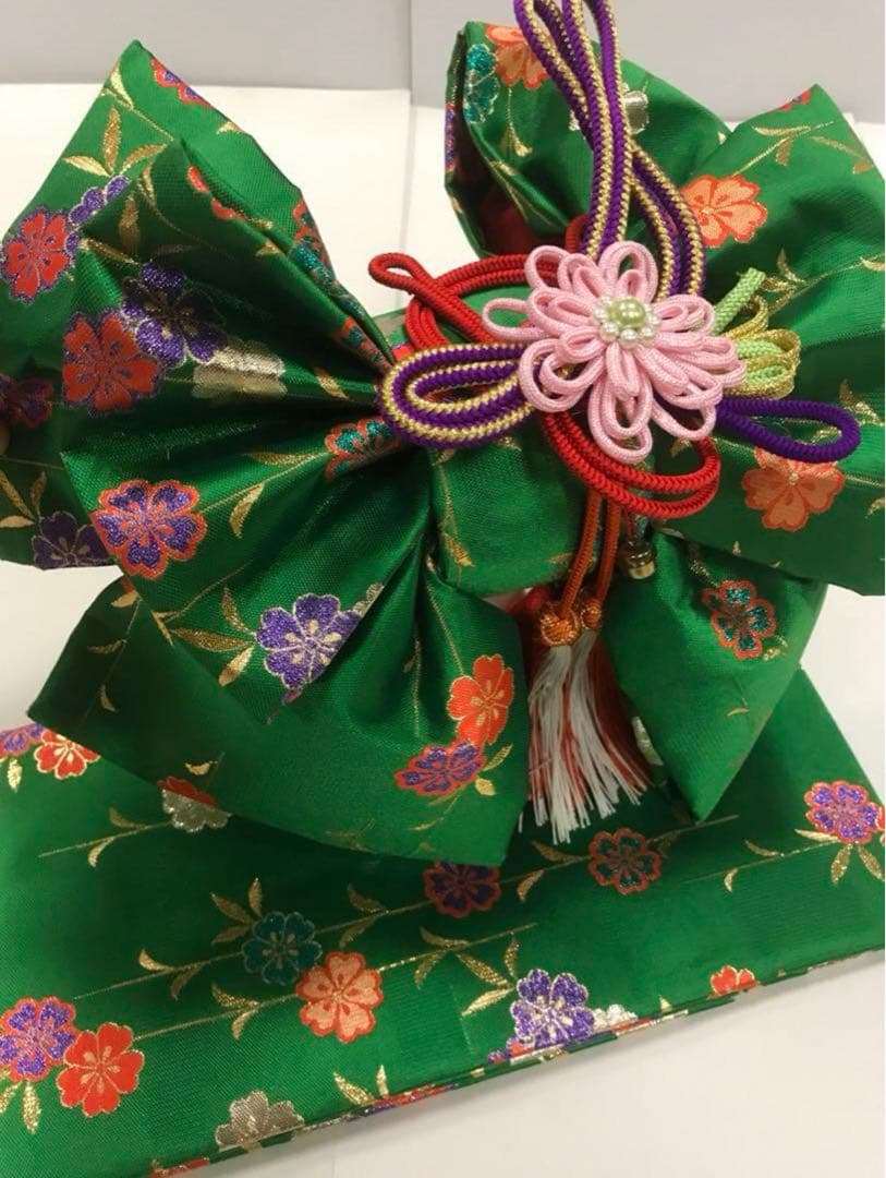 七五三　7歳女の子　着物セット　秋桜　華やか赤　山吹色　桜　緑に手鞠柄