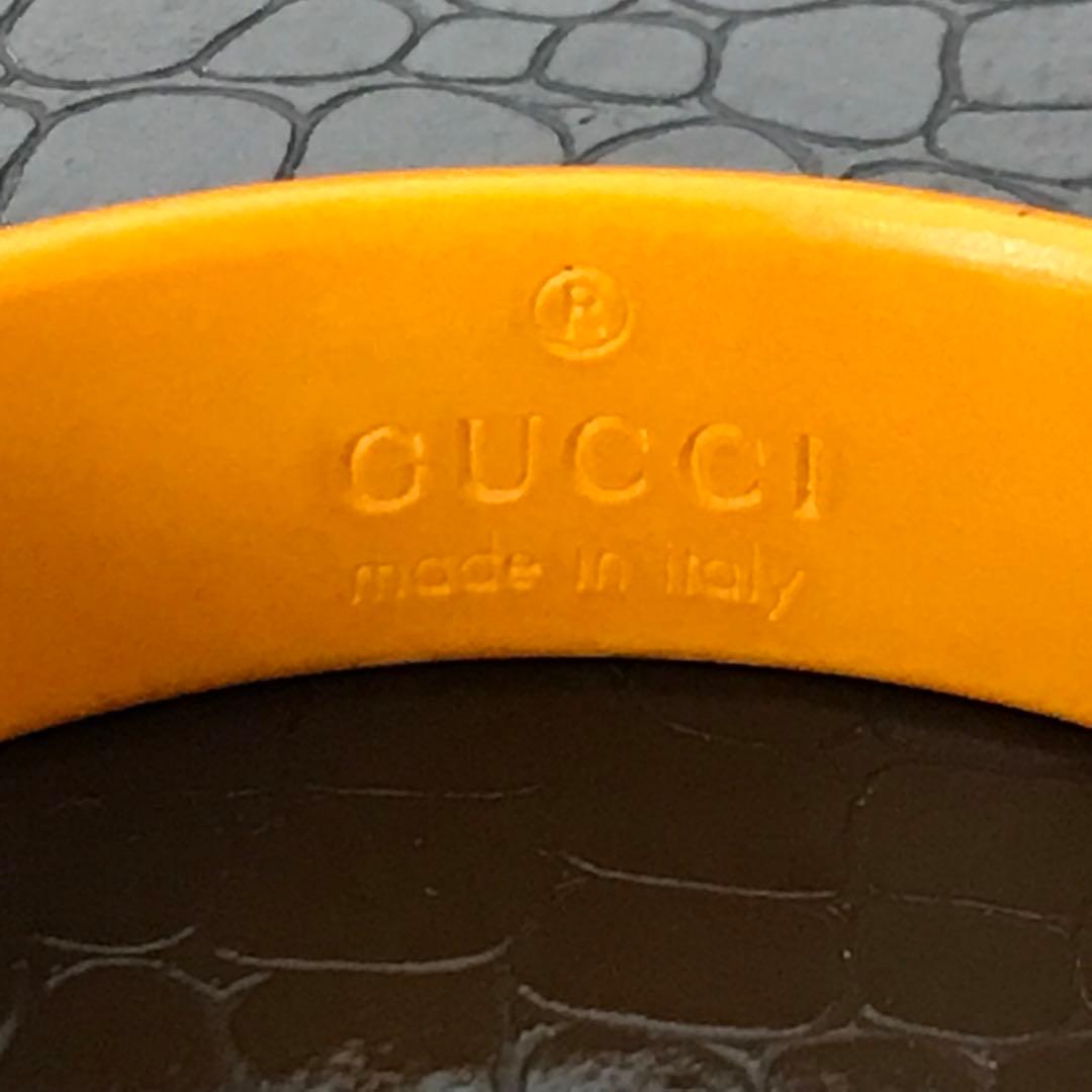 グッチ ロゴ＆ドラゴン 彫り エングレーブバングル 表記サイズ S 未使用級