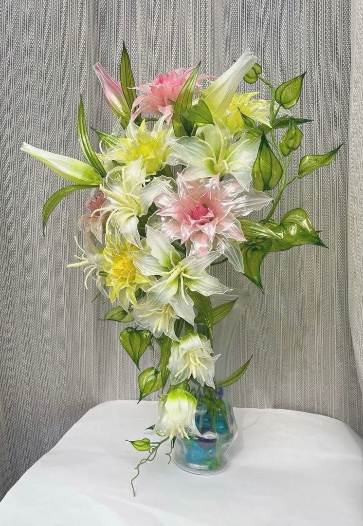 アメリカンフラワー　ディップフラワー　NO.170（八重咲百合・百合・グリーン）