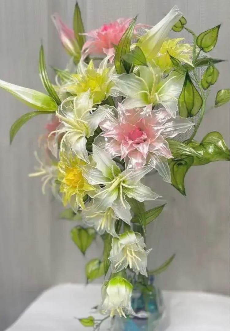 アメリカンフラワー　ディップフラワー　NO.170（八重咲百合・百合・グリーン）