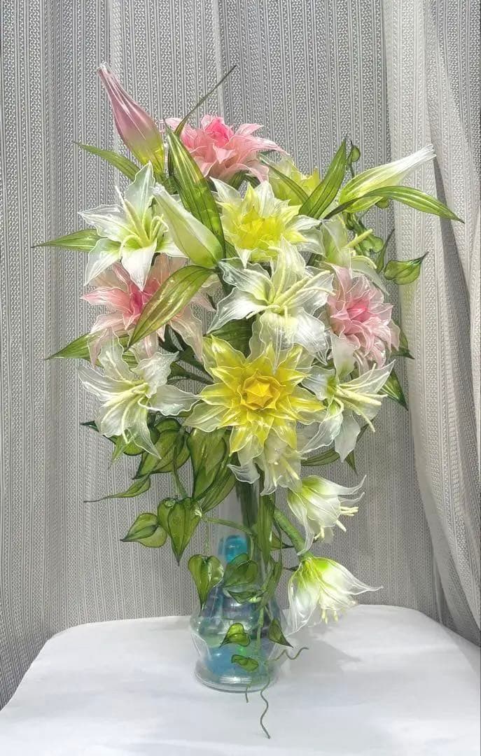 アメリカンフラワー　ディップフラワー　NO.170（八重咲百合・百合・グリーン）