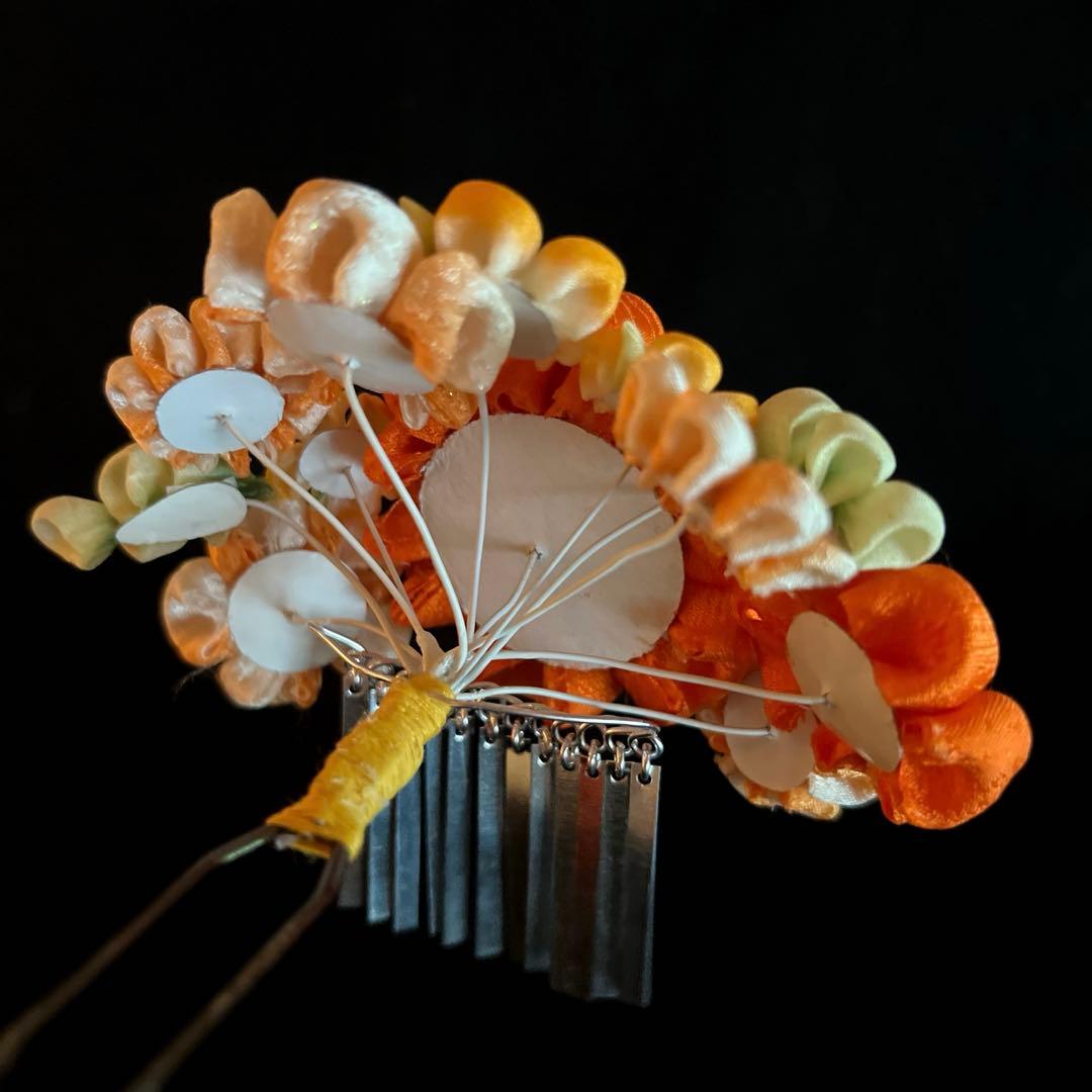 日本髪 髪飾り 七五三(5～7歳) 橙色