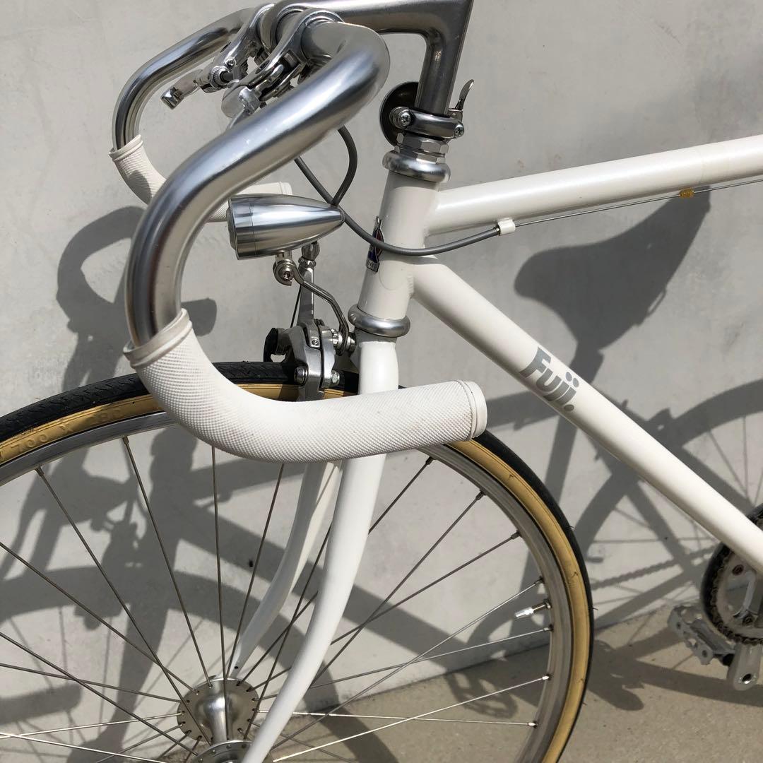 【送料込・美品】FUJI STROLL ピスト 52 シングル クロスバイク 白