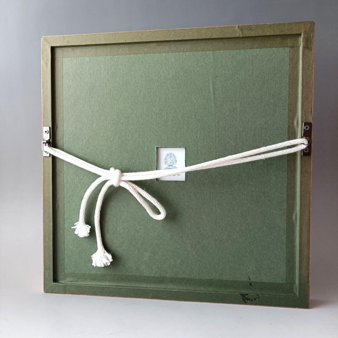 ヘレンド 花と蝶 陶板画 額装 HEREND