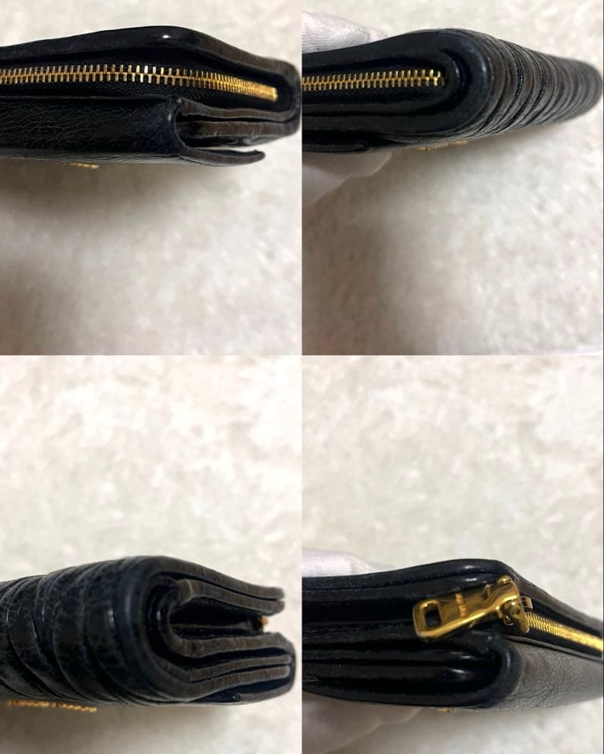 美品✨MIUMIU 三つ折り財布 マテラッセ レザー ラウンドファスナー