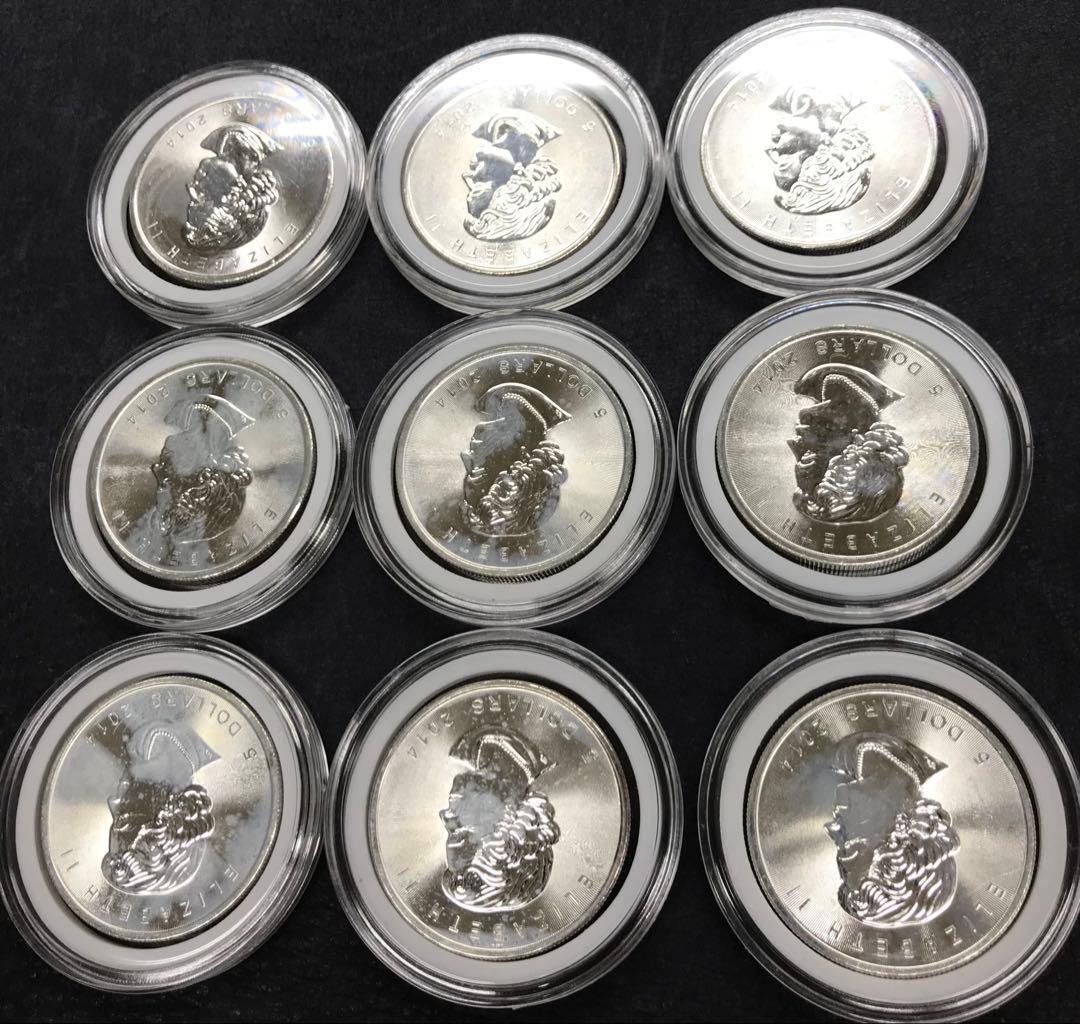 J007　カナダ　メイプルリーフ銀貨　９枚