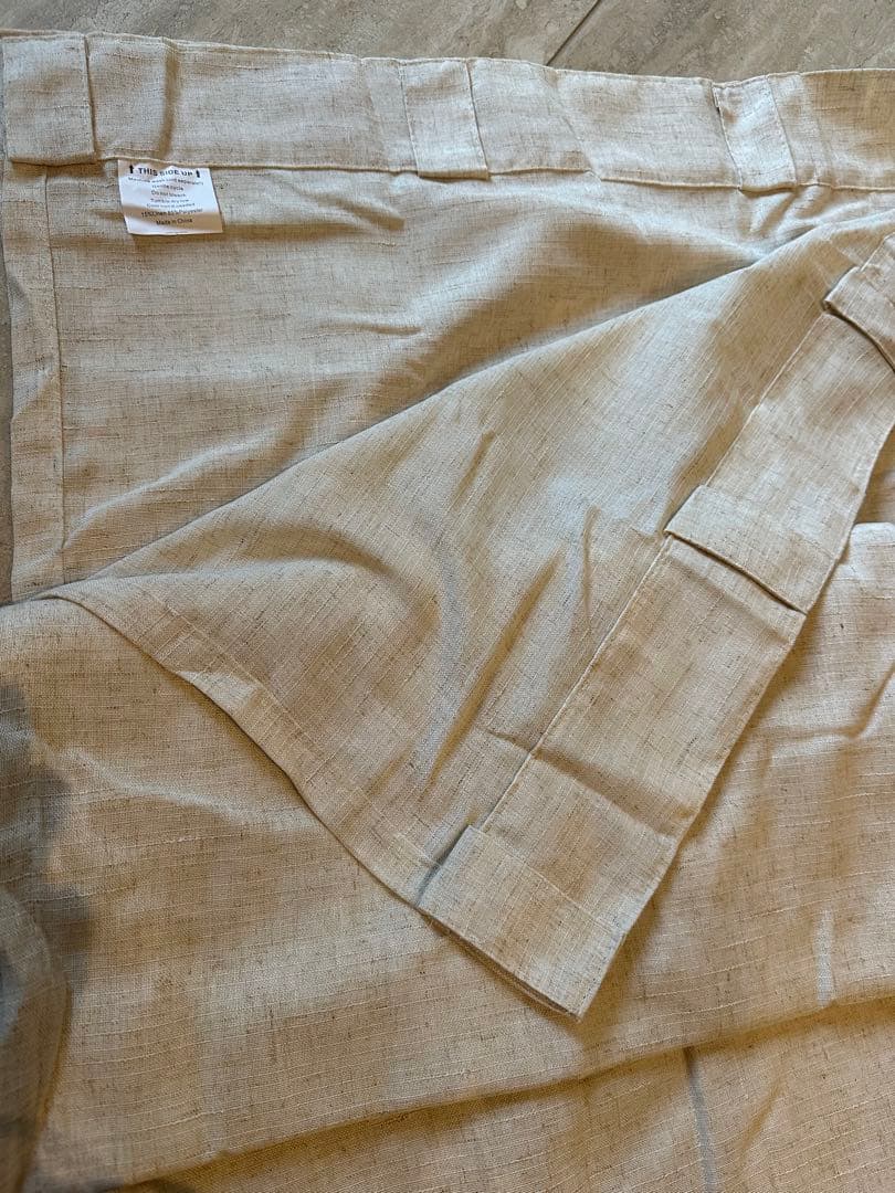 【新品未使用品】ドレープリネン麻カーテン254×274cm2枚1組のサイズ